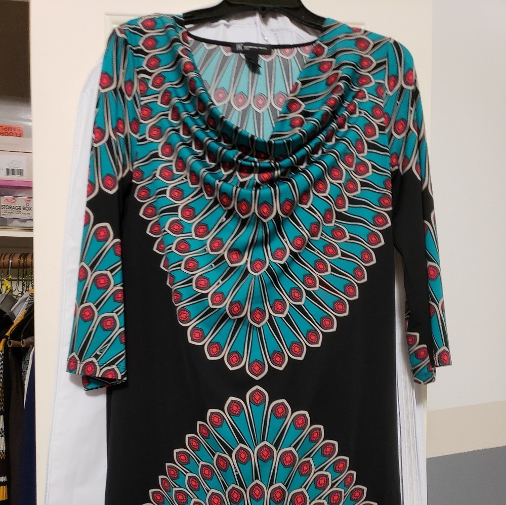Peacock pattern dress